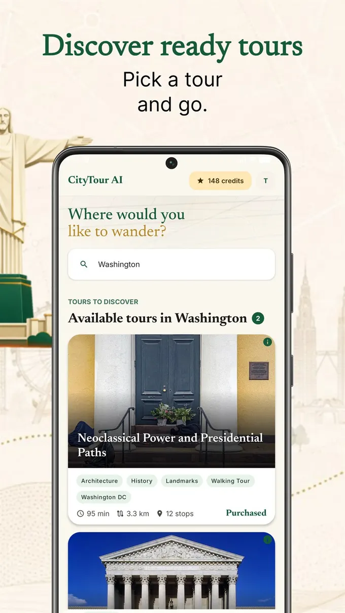 CityTour AI discover ready-made tours